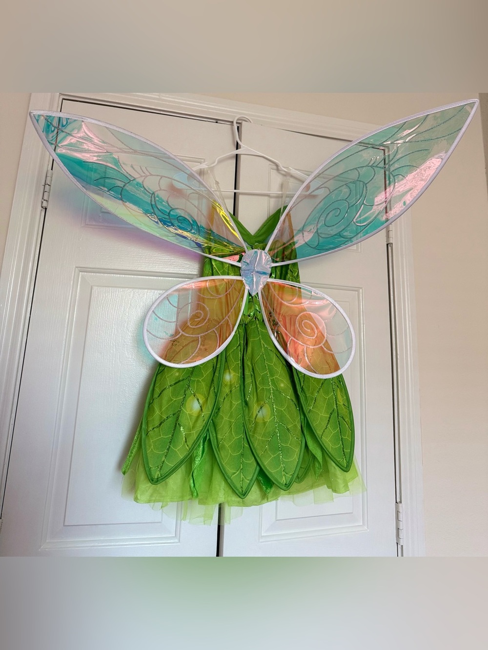 Disney Tinkerbell Green Fairy Costume with Iridescent Wings Small - Picture 3 of 14
